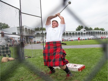 Matthew Fast competes in the hammer throw as the Glengarry Highland Games begin on Friday to celebrate the 71st year.