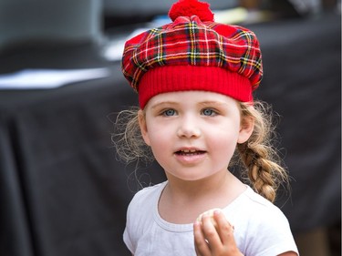 Willa Charlebois-Birch, 3, looking her Scottish best in a tam as the Glengarry Highland Games begin on Friday to celebrate the 71st year.