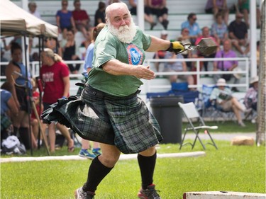 Kevin Fast competes in the weight throw event as the Glengarry Highland Games begin on Friday to celebrate the 71st year.