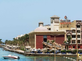 A picture from July 15, 2017 shows a view of the Sunny Days Elpalacio beach in the Egyptian Red Sea resort city of Hurghada where two Britons died in a hotel under unclear circumstances