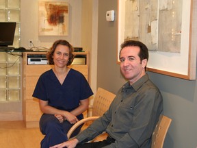 Dr. Bea Gerbrands with patient Fred Corsale.
