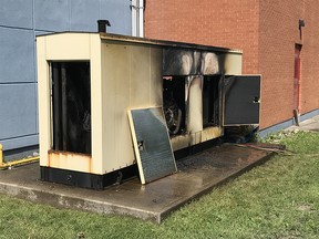 The burned out generator at Ottawa fire station 56