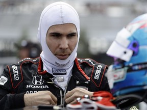 Robert Wickens is seen here on Aug. 18 as he prepares to qualify for Sunday's IndyCar series auto race in Long Pond, Pa.