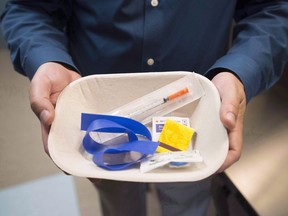 An injection kit at a supervised consumption site.