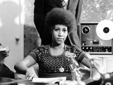 In this March 26, 1973 file photo, soul singer Aretha Franklin appears at a news conference.