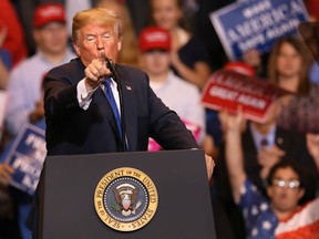 resident Donald J. Trump singles out the media during his rally on August 2, 2018 at the Mohegan Sun Arena at Casey Plaza in Wilkes Barre, Pennsylvania.