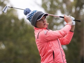 Brooke Henderson hits a ball during Women's Day at the Shaw Charity Classic in Calgary on Monday. Todd Korol/Shaw Charity Classic