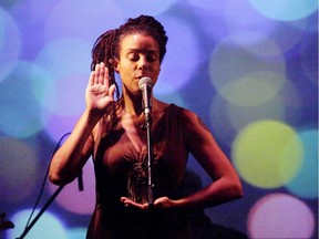 Tanya Evanson performing in Montreal.