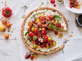 Heirloom cherry tomato tart from What's Gaby Cooking by Gaby Dalkin.