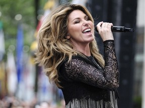 FILE - In this June 16, 2017, file photo, Shania Twain performs at Rockefeller Plaza in New York.