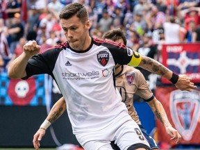 The Fury's Carl Howarth turns up field against the Indy Eleven.