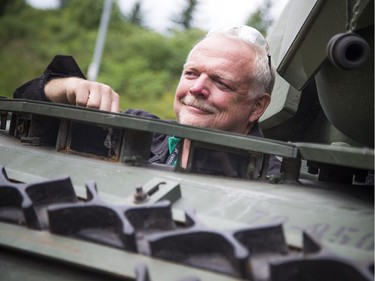 A military vehicle demonstration took place at the Canadian War Museum Saturday September 1, 2018. Michael Miller the artifacts restoration preparator for the Canadian War Museum sitting in the Leopard C2 main battle tank.