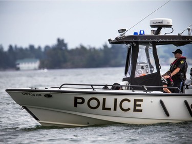 The OPP were on the St. Lawrence near Rockport Sunday September 2, 2018, searching for an 11-year-old Ottawa boy after a boat capsized Saturday afternoon.