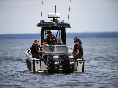 The OPP were on the St. Lawrence near Rockport Sunday September 2, 2018, searching for an 11-year-old Ottawa boy after a boat capsized Saturday afternoon.