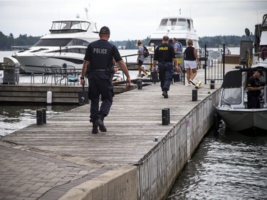 The OPP were on the St. Lawrence near Rockport Sunday September 2, 2018, searching for an 11-year-old Ottawa boy after a boat capsized Saturday afternoon.