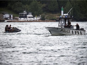 The OPP were on the St. Lawrence near Rockport Sunday September 2, 2018, searching for an 11-year-old Ottawa boy after a boat capsized Saturday afternoon.