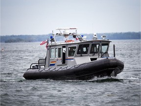 The RCMP were on the St. Lawrence near Rockport Sunday September 2, 2018, searching for an 11-year-old Ottawa boy after a boat capsized Saturday afternoon.   Ashley Fraser/Postmedia