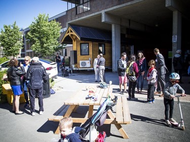 A team of Carleton University students from the Faculty of Engineering and Design hosted an open house of their innovative "Northern Nomad" tiny house on Saturday, Sept. 8, 2018, at Carleton University.