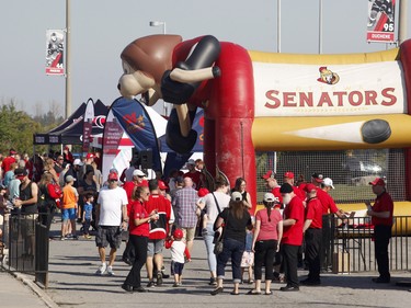 Fans arrive at the Ottawa Senators Fan Fest at Canadian Tire Centre in Ottawa on Sunday, September 16, 2018.