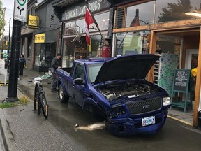 The aftermath of a police pursuit that began at Peach Arch border crossing and only came to an end 50 kilometres away in West Vancouver