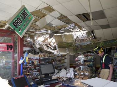 Deli and grocery store at Dunrobin Plaza in Dunrobin is destroyed by the tornado that hit the region yesterday. Photographed on Saturday, Sept. 22, 2018.