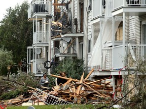 Demolition and cleanup continued Wednesday in the Mont-Bleu area of Gatineau.