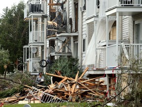 Demolition and cleanup continued all week in the Mont-Bleu area of Gatineau following last weekend's tornado.  Julie Oliver/Postmedia