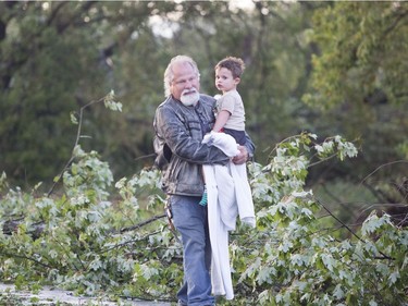 The aftermath of a tornado in Dunrobin on Friday, Sept. 21, 2018. Matt Day photo