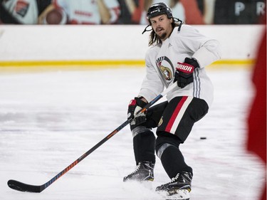 Ottawa Senators captain Erik Karlsson during an informal pre-training camp skate at the Bell Sensplex. September 11, 2018. Errol McGihon/Postmedia