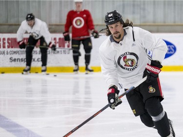 Ottawa Senators captain Erik Karlsson during an informal pre-training camp skate at the Bell Sensplex. September 11, 2018. Errol McGihon/Postmedia