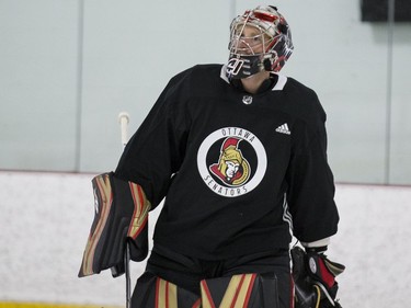 Ottawa Senators goaltender Craig Anderson during an informal pre-training camp skate at the Bell Sensplex. September 11, 2018. Errol McGihon/Postmedia