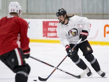 Ottawa Senators captain Erik Karlsson during an informal pre-training camp skate at the Bell Sensplex. September 11, 2018. Errol McGihon/Postmedia