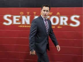 Ottawa Senators head coach Guy Boucher enters the Canadian Tire Centre on the first day of training camp. September 13, 2018.