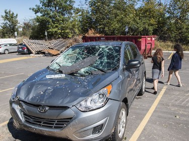 Storm damage at the Quarry Co-op on McCarthy Road in Ottawa. September 22, 2018