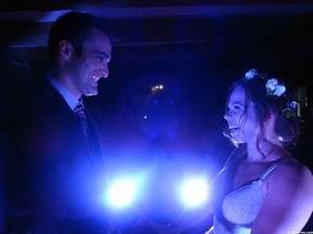 The Fletts got married in a darkened ceremony in Carleton Place.