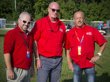 From left, City of Gatineau official Remi Berube, Daniel Perreault, a balloon pilot, and Richard Miron, a balloon crew member.