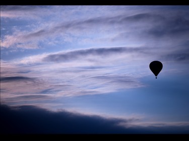 A beautiful balloon floats over the festival moments after launching, giving the riders a stunning view as the sun was slowly starting to set.