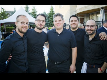 Members of Bitter Sweet Spirits: From left, Mano Kardaras, Peter Gouvatosos, Bruno Meliambro, Marco Provenzano and Sebastian Ortega.