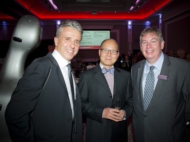 From left, Roman Borys, Chamberfest's artistic and executive director, supporter Jimmy Yu and Peter MacDonald, Chamberfest's general manager.
