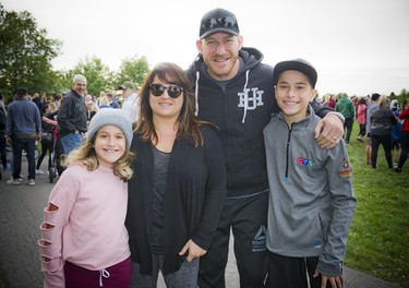 Stu Schwartz, who did the introductions at the event, along with his family; daughter Isabella, wife Connie Bernard son Mateo.