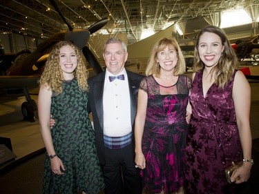 From left, Natalie, John, Kim and Rachael Carswell, special guests for the evening. It was announced at the gala that the Veterans' House building will be named after John's father, Andy Carswell, a Second World War veteran who flew a Lancaster bomber.