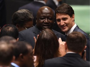 Canadian Prime Minister Justin Trudeau arrives to address the Nelson Mandela Peace Summit September 24, 2018 a day before the start of the General Debate of the 73rd session of the General Assembly at the United Nations in New York.