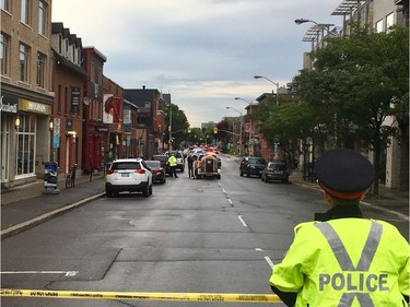 The Ministry of Natural Resources and Forestry arrives near the ByWard Market in Ottawa where a bear had been cornered by police.