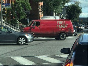 Ottawa police said the owner of the 'Free Candy' van is not responsible for the graffiti on the vehicle and is not a threat to the public.