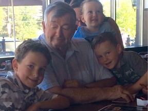 eo Muldoon, a Dunrobin farmer, is still in hospital. He is pictured with grandsons Owen, Bennett and Max Armstrong.