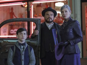 Owen Vaccaro, from left, Jack Black and Cate Blanchett.