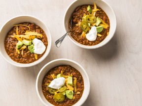 Easy beef chili. This recipe appears in the cookbook "Multicooker Perfection"