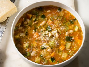 Garden minestrone . This recipe appears in the cookbook "Complete Slow Cooker."
