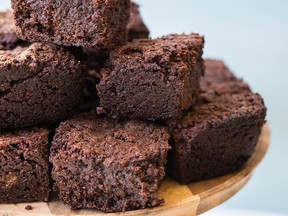 Mexican hot chocolate brownies. This dish is from a recipe by Katie Workman.
