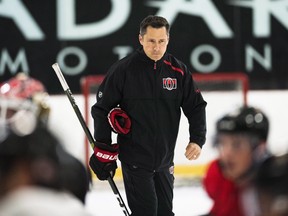 Ottawa Senators head coach Guy Boucher holds training camp in Ottawa on Friday, Sept. 14, 2018.